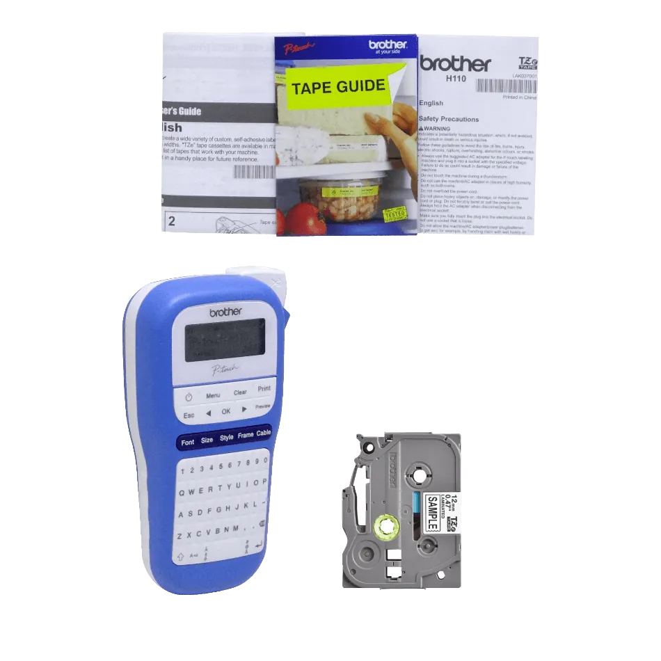 Rotuladora Brother PT-H110BW QWERTY azul TZe 3 5 a 12mm 5