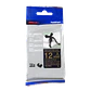 Cinta satin Brother TZE-RN34 12mm dorado en fondo azul marino 4m - Miniatura 2