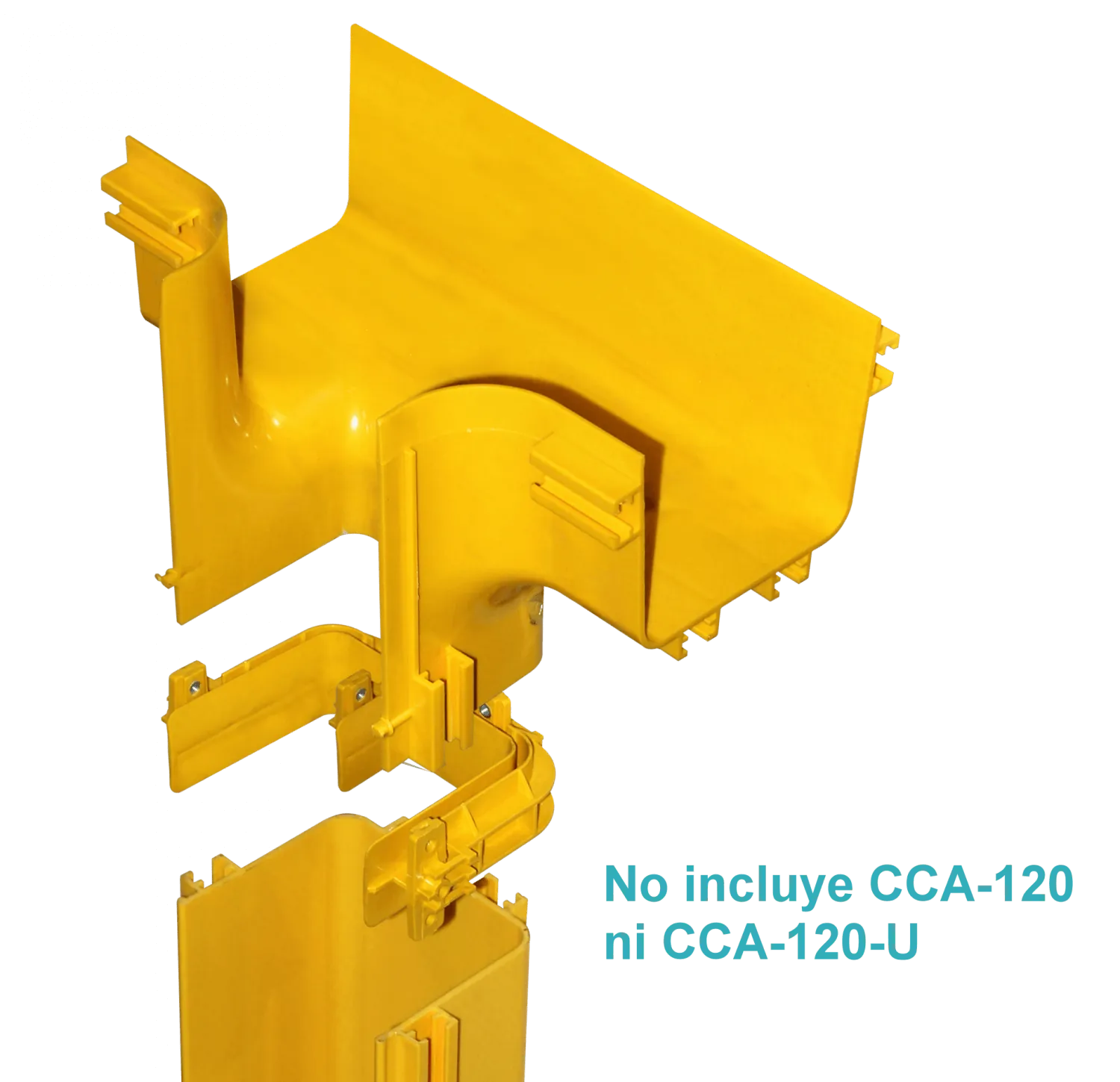 120x100mm Derivacion Vertical Tee Amarilla PC+ABS LSZH Macho 3