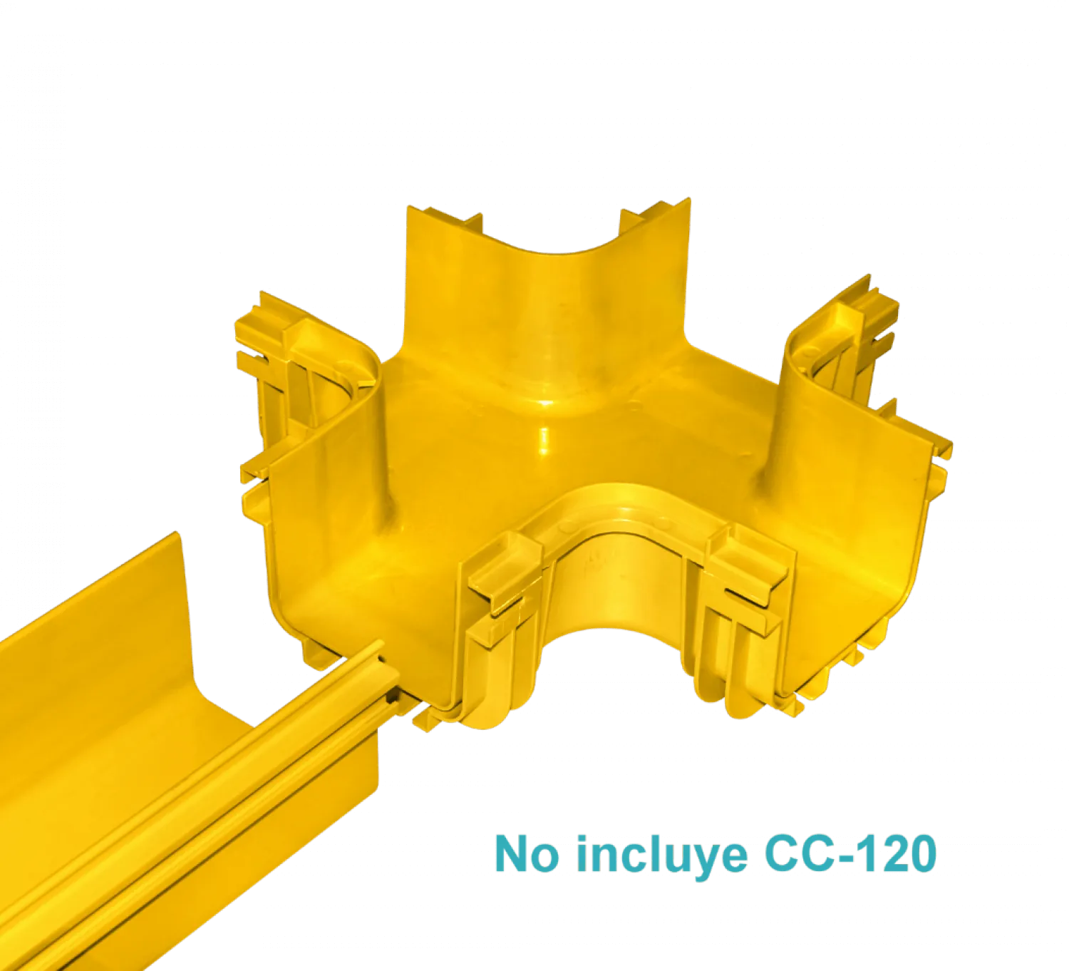 120x100mm Derivacion Cruz Horizontal Amarilla PC+ABS LSZH Hembra 3