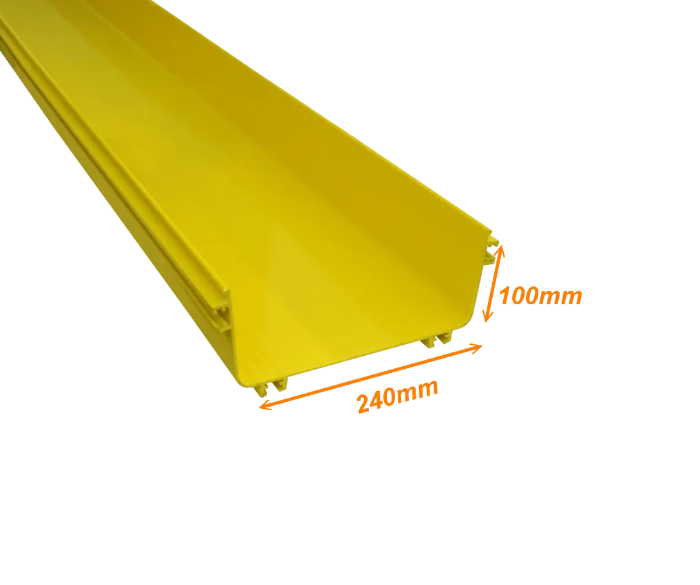 Canaleta LSZH 240x100mm 2mt Amarilla sin tapa sin separador Macho 2