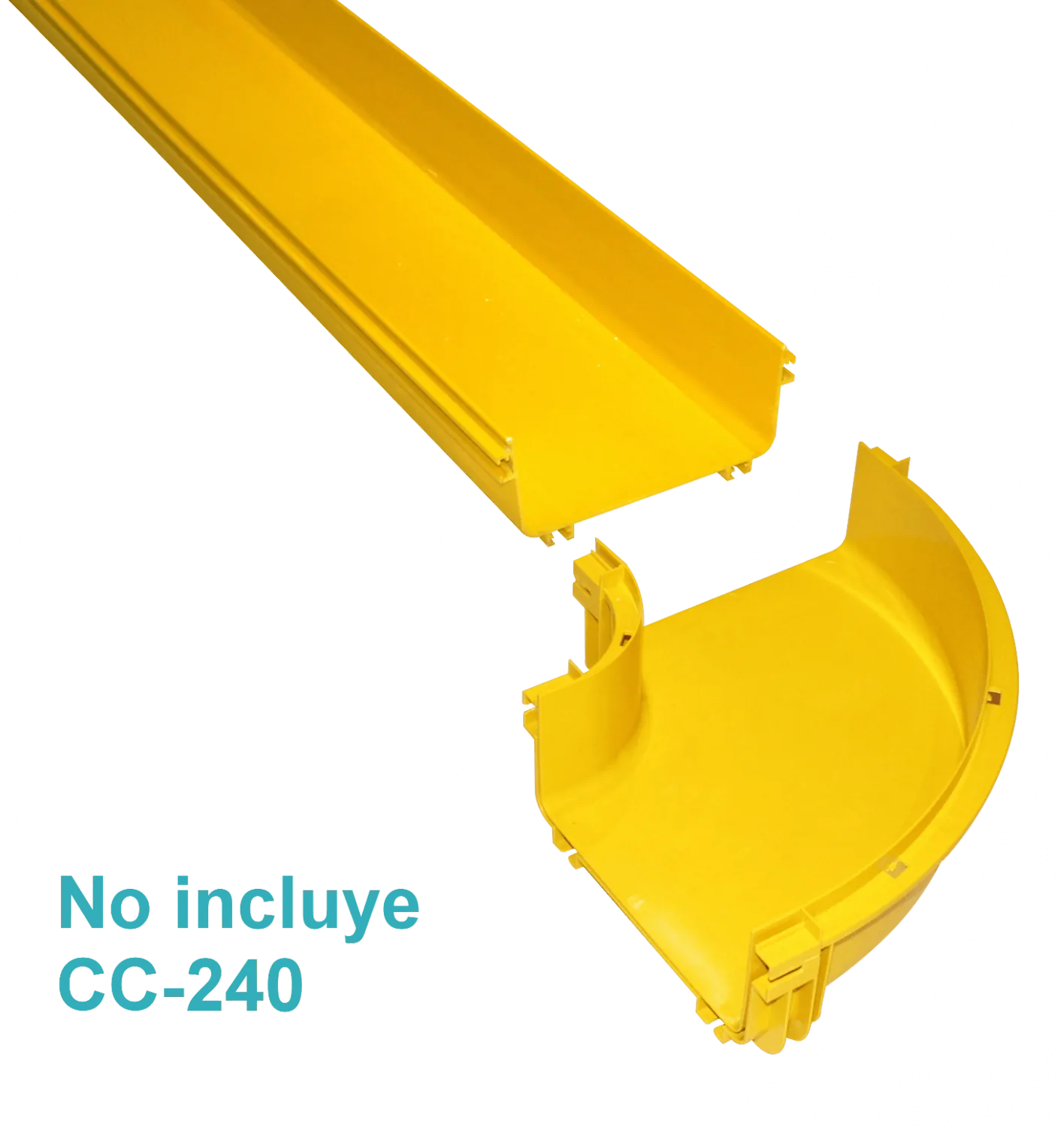 240x100mm Angulo 90º Plano Amarilla PC+ABS LSZH Hembra req/CC240 3