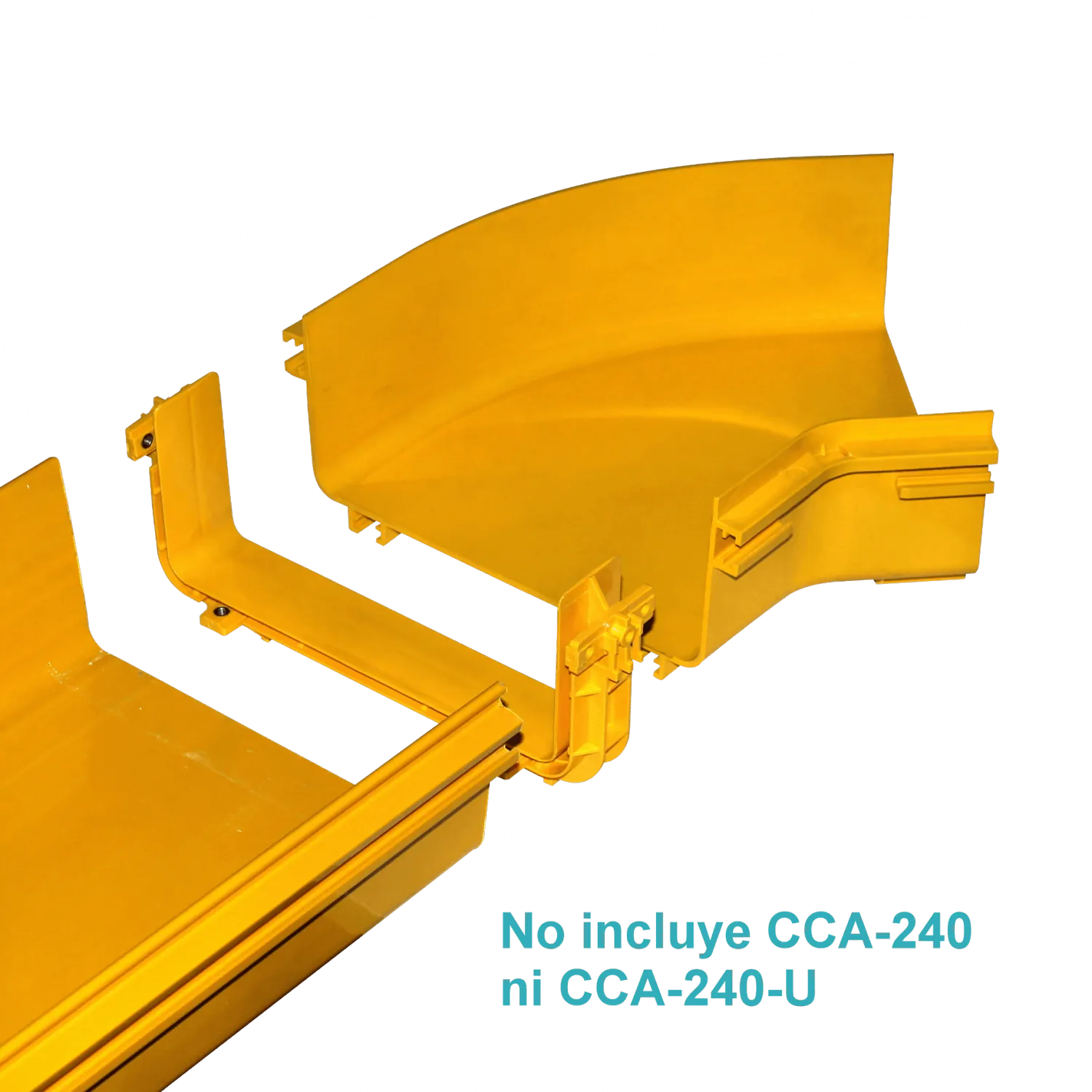 240x100mm Angulo 45º Plano Amarilla PC+ABS LSZH Macho 3
