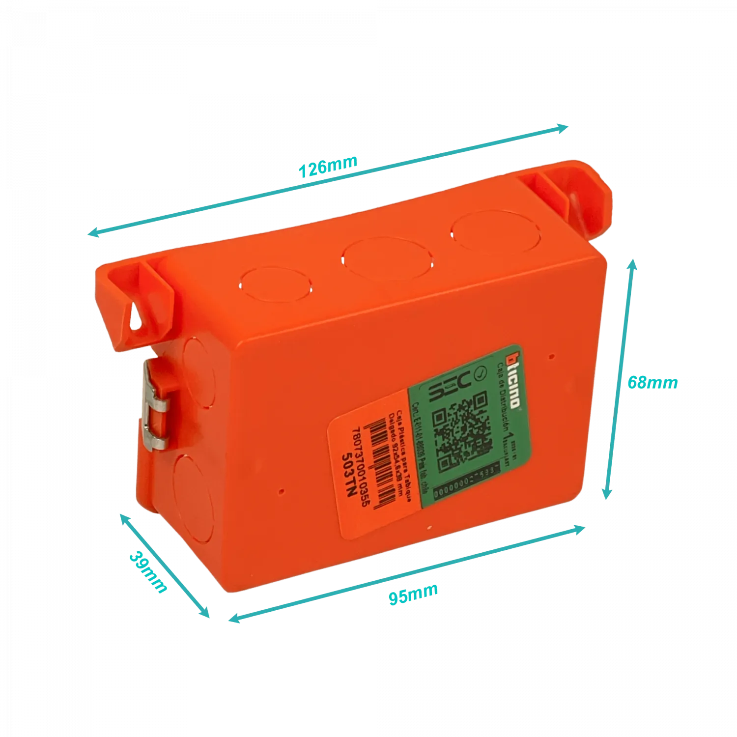 Caja de Distribución BTICINO 503TN, 105x61x38mm, 5/8