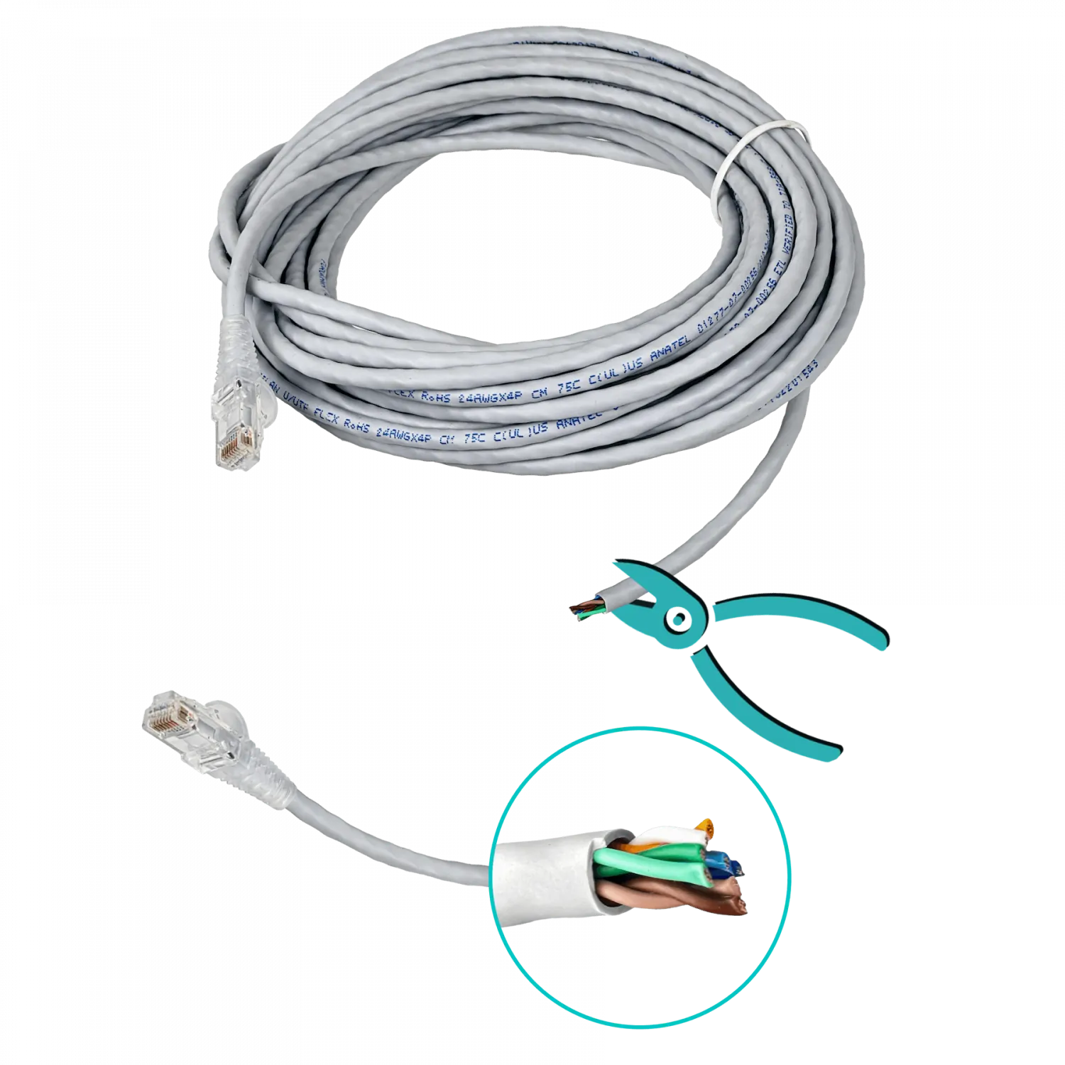 Cable Patch Furukawa Cat5e 10mt Gris U/UTP CM RJ45 Multilan 2