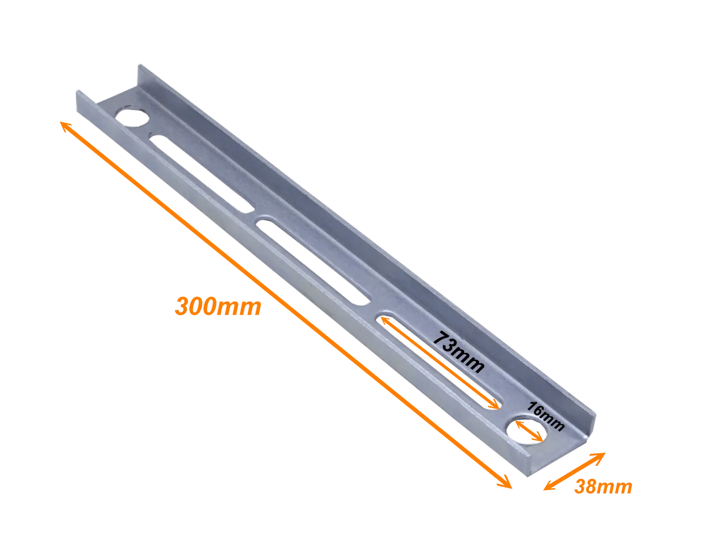 25cm/30cm 2-Perf Barra Metal Ranurada Soporte para CC-120 300x39x14mm 2