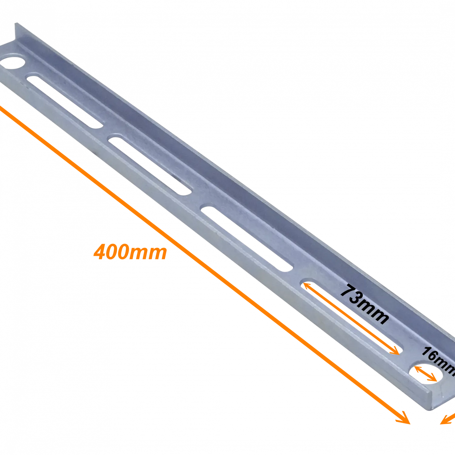 Barra metálica ranurada CCA-40B, 40 cm, soporte para CC-240 (400×39×14 mm) 3