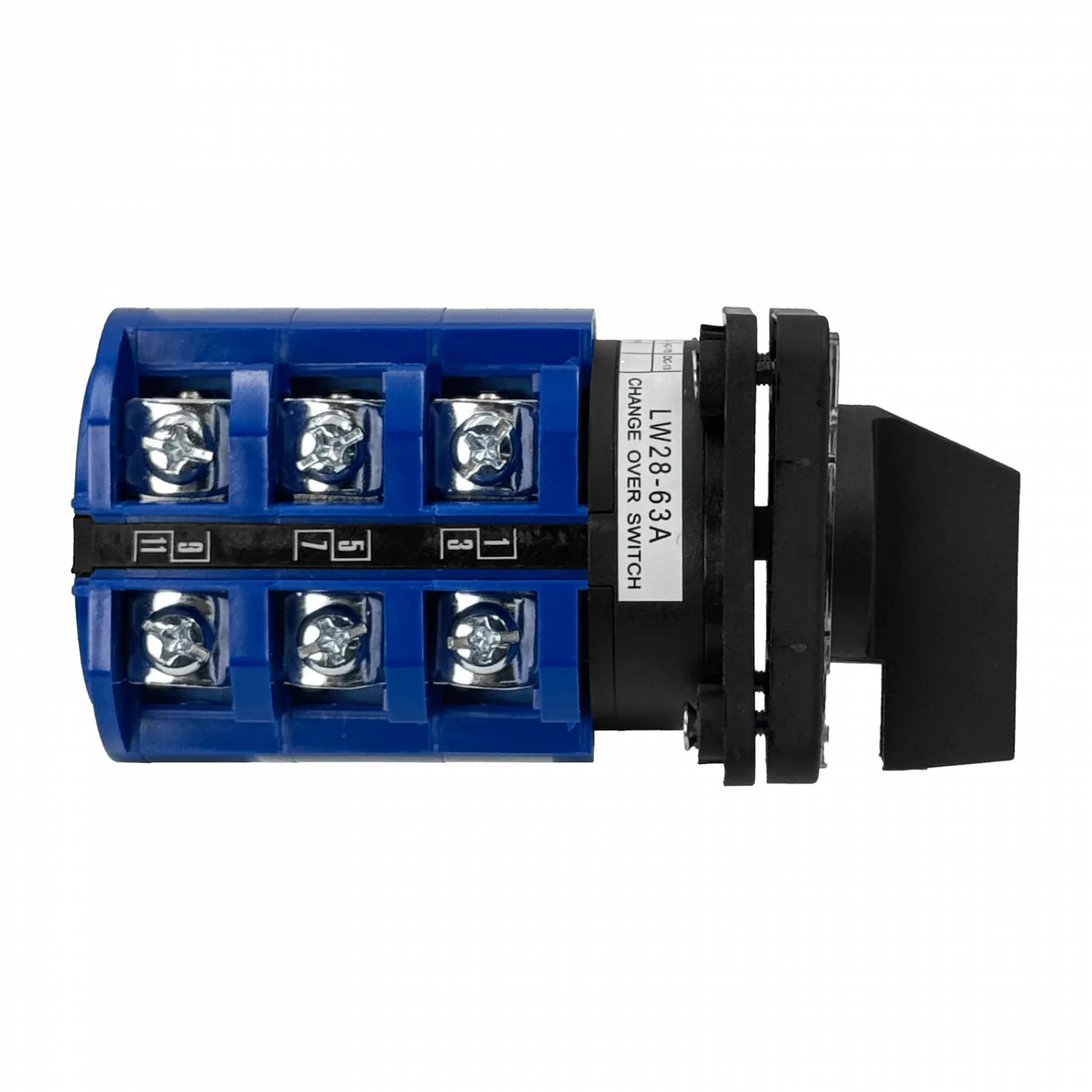 Conmutador 3-Fases 1-0-2 63A 660V 3-pos Interruptor 64x64mm D-90mm 3