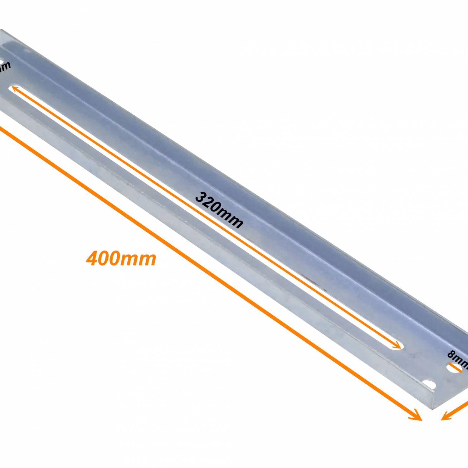 40cm 4-Perf Barra Metal Ranurada Soporte para CC-240 402x49x13mm 2