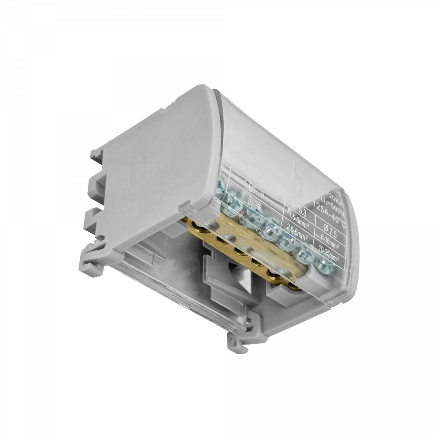 2x7-Polos Repartidor Bipolar 125A 40ºC 500V 1,5-25mm2 2