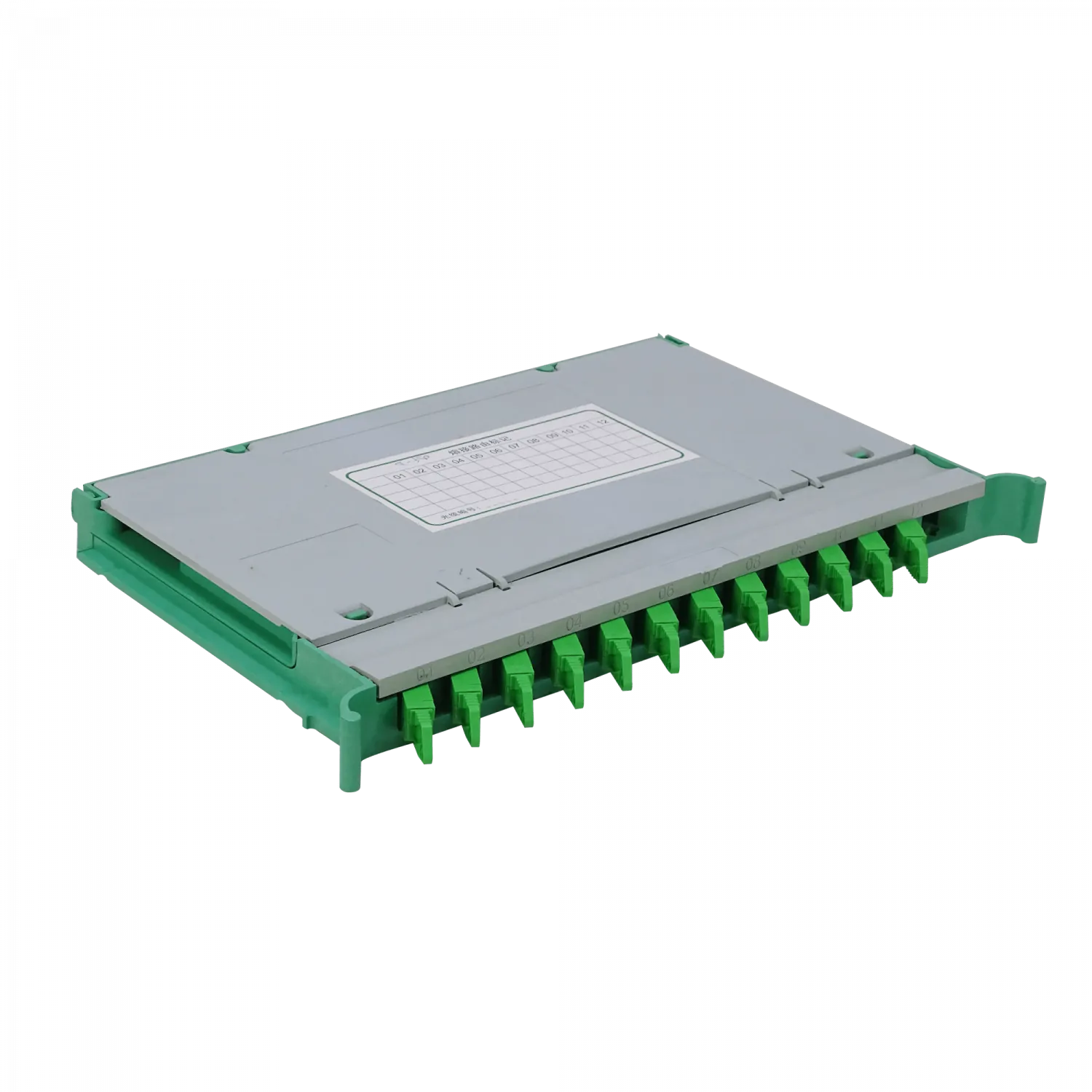 Bandeja 12-E2000/APC p/Cabecera tipo ODF incluye pigtails-SM y coplas 4