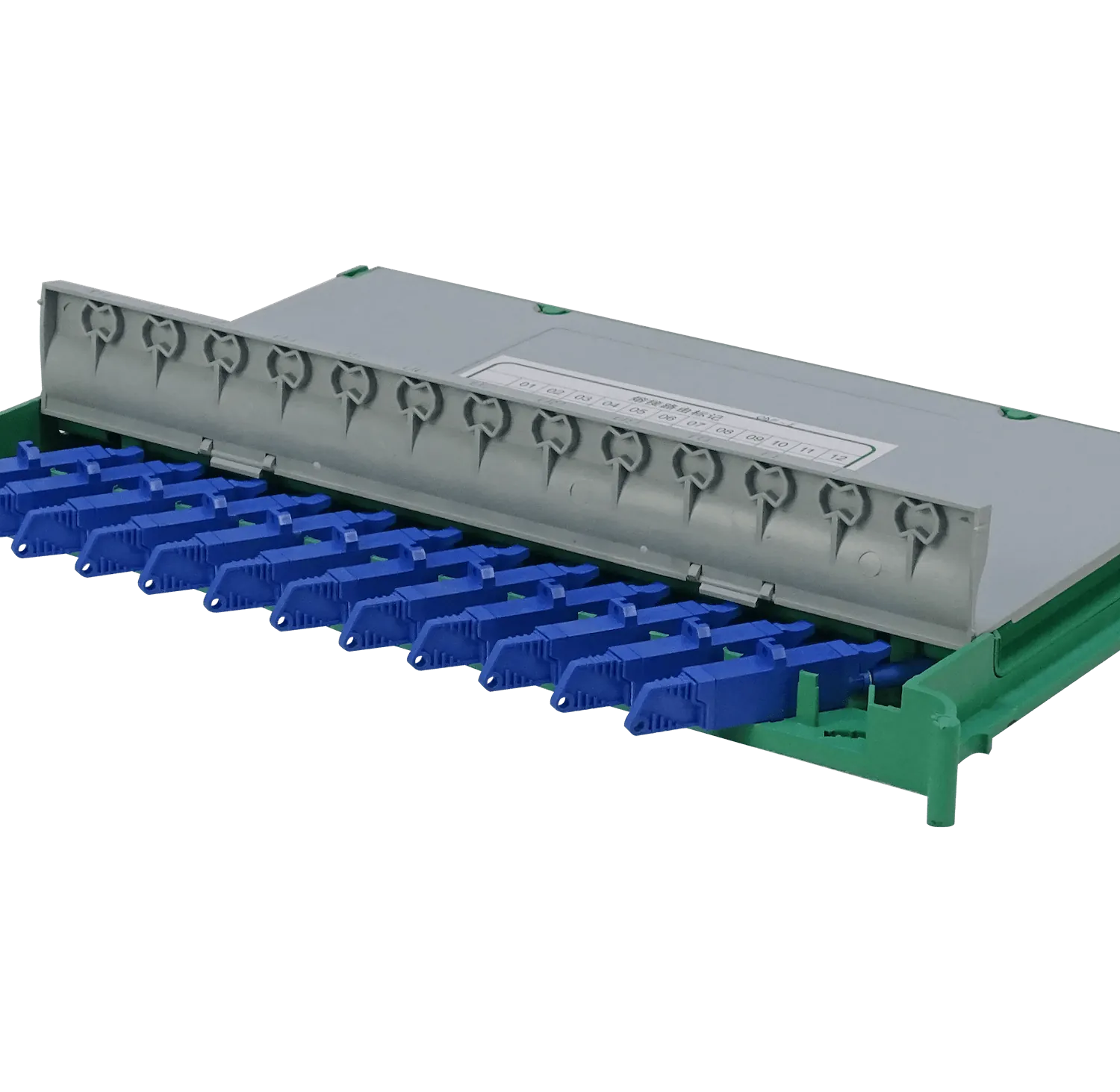 Bandeja 12-E2000/UPC p/Cabecera tipo ODF incluye pigtails-SM y coplas 2