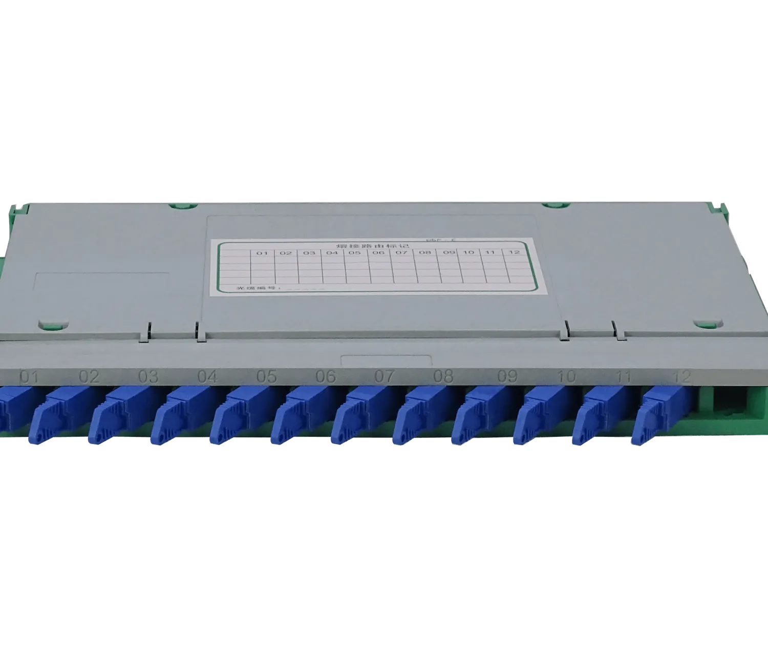Bandeja 12-E2000/UPC p/Cabecera tipo ODF incluye pigtails-SM y coplas 5