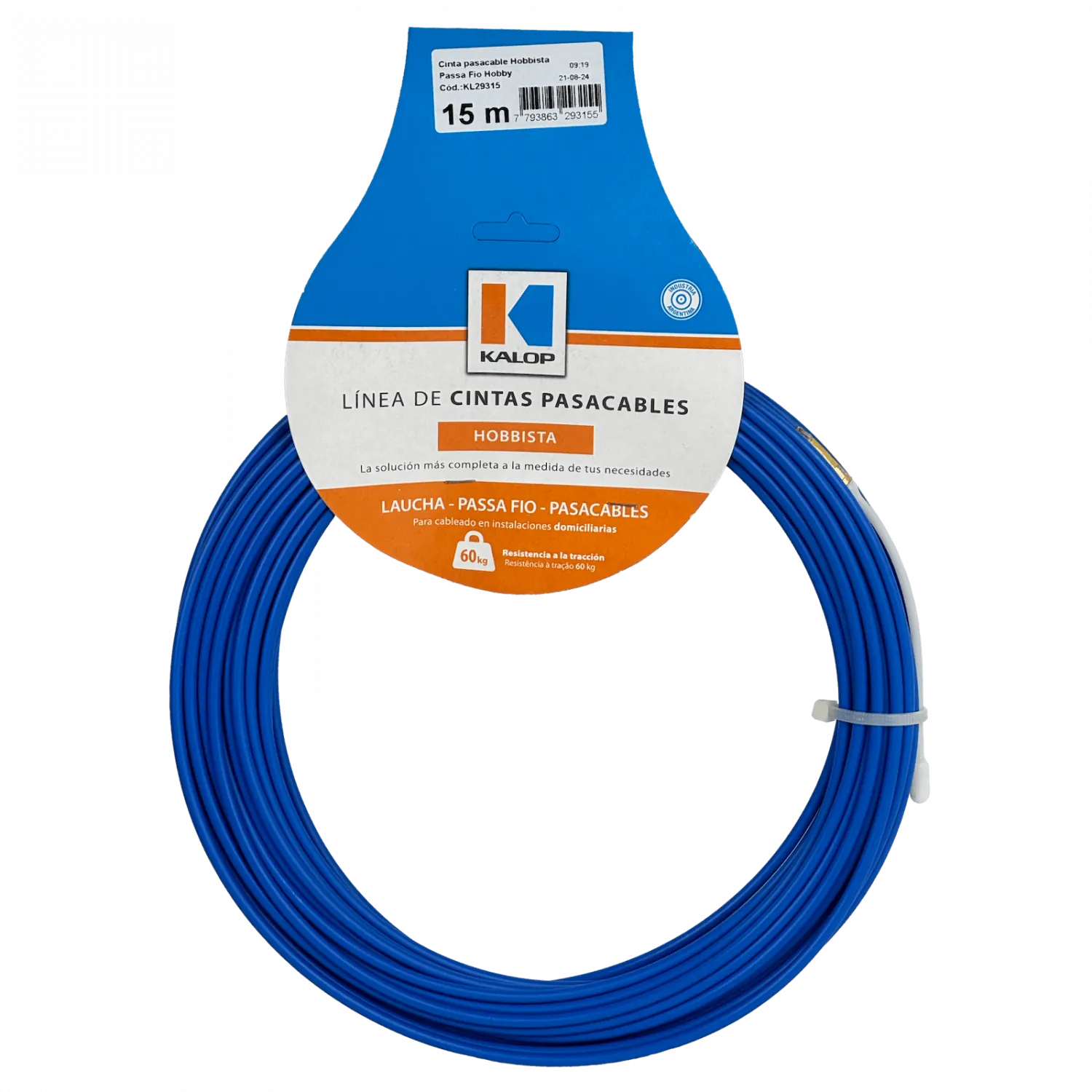 KALOP 15mt Cinta Pasacables Piola Acero Recubierto 30Kg KL29315 3