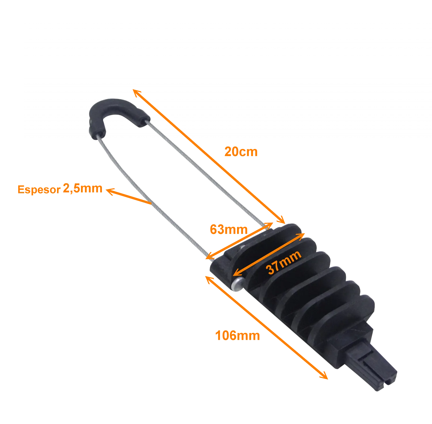 Abrazadera Plástica para Cable Drop de 2.5mm y 20cm de Longitud - CLAMP-DROP 2