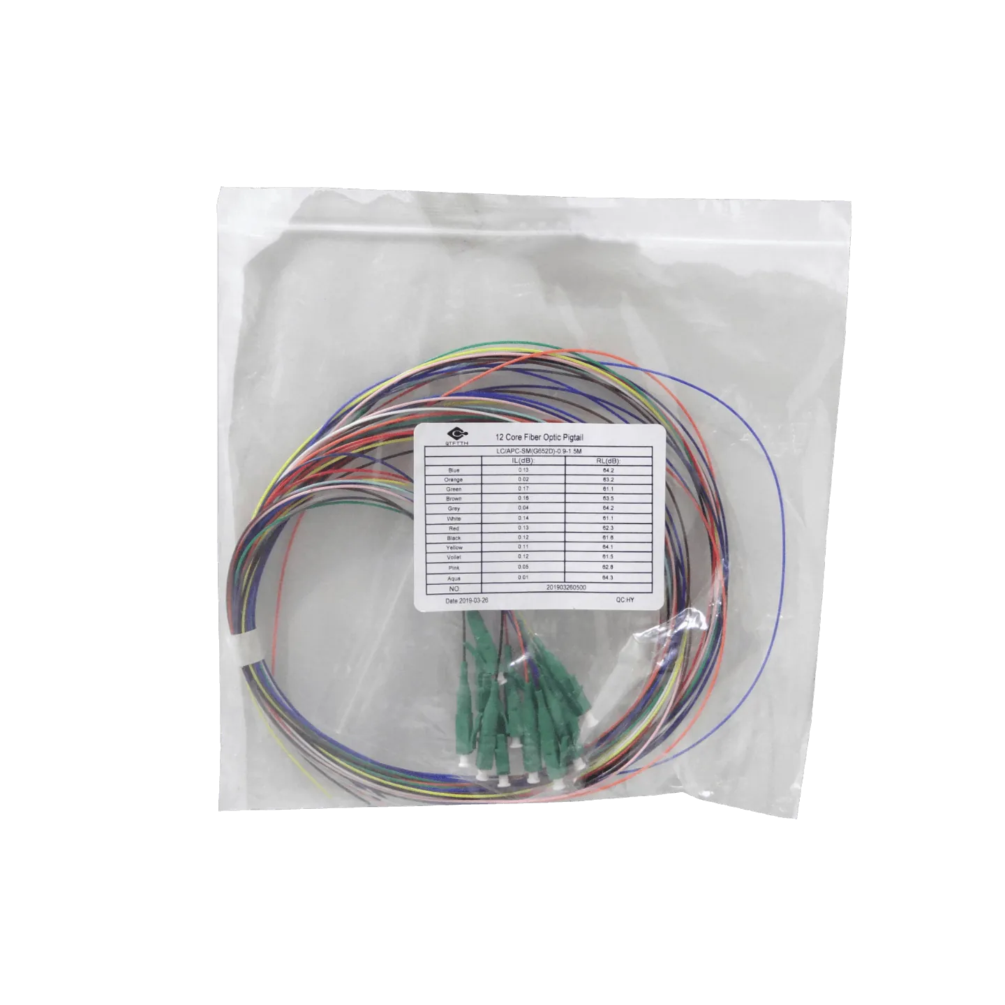 LC/APC SM 1,5mt 12-unid Pigtail MonoModo SingleMode 12-Colores-distint 3