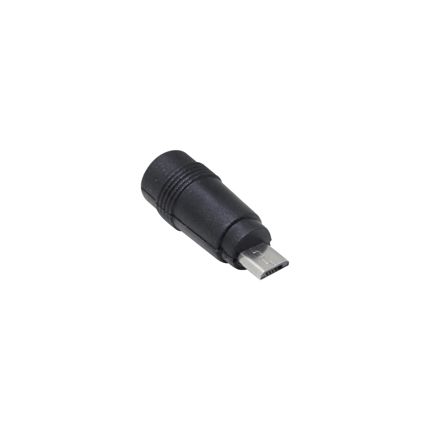 Adaptador USB-Micro-M Plug-5,5x2,1mm-Hembra Negro Largo-34mm 2