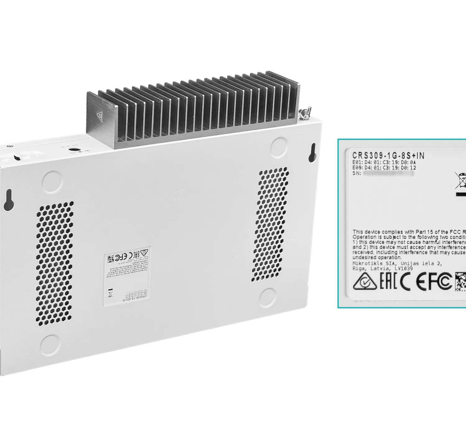 Switch MikroTik CRS309-1G-8S+IN 8x SFP+ 10G 1x GbE PoE-in Rack Dual Boot RouterOS/SwOS 5