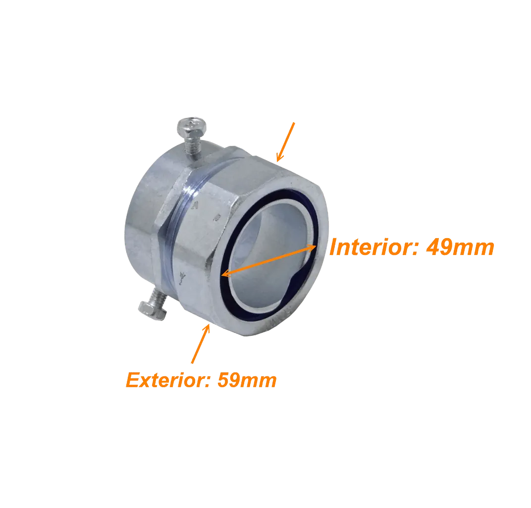 50mm Union EMT a Flexible Conduit Adaptador Metalico 35-49mm a 37mm 2