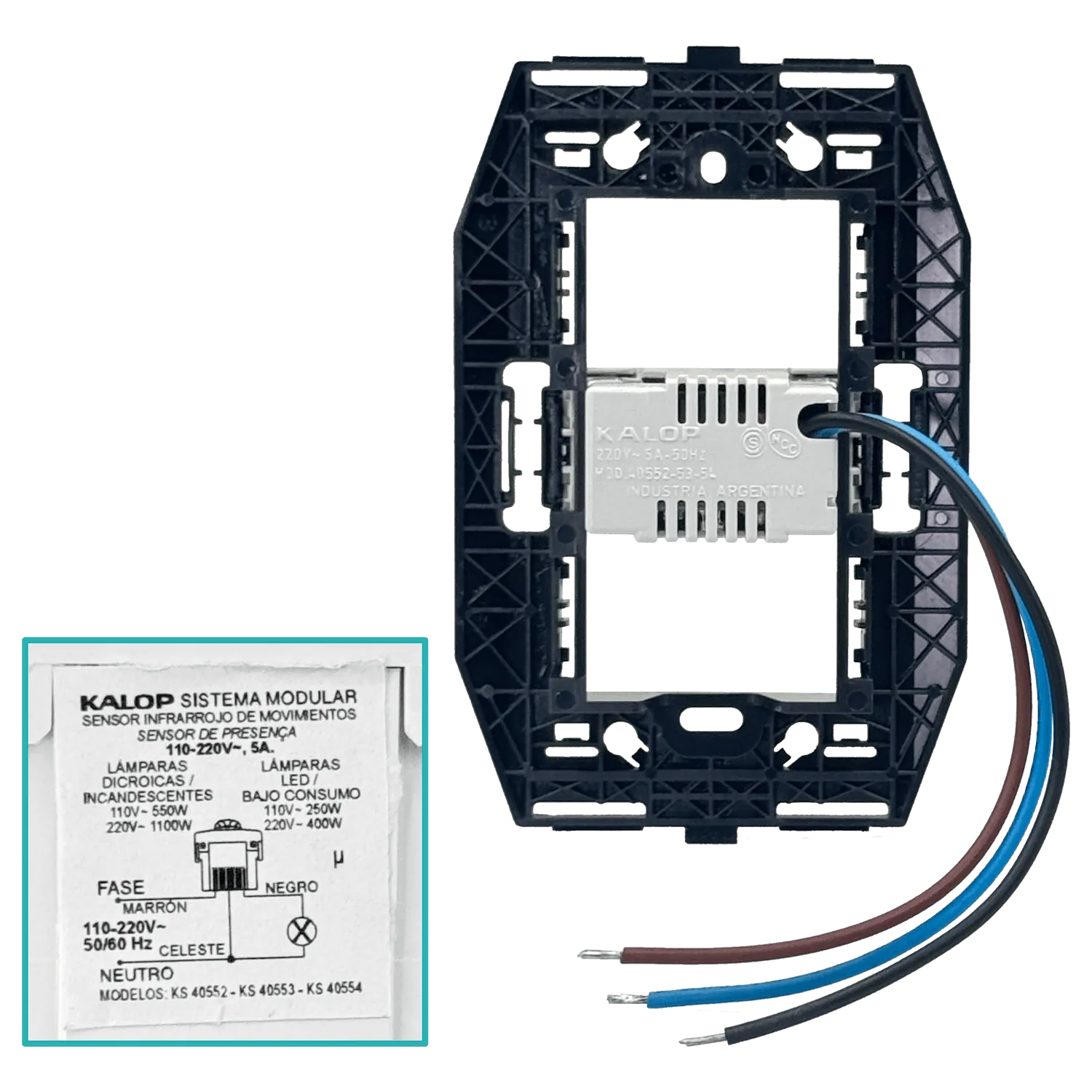 KALOP Blanco Sensor Movimiento 200W 10s-8min 220V req-Bastidor KL40552 2