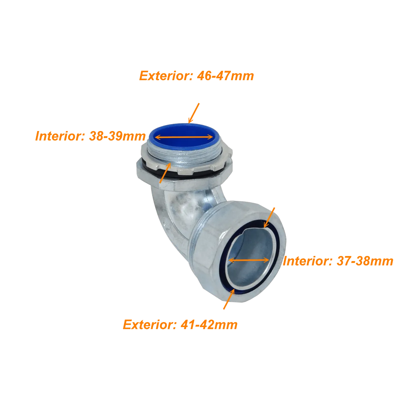 Metalico 50mm Codo Prensa Estopa para Flexible Aislacion IP65 2