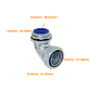 Metalico 50mm Codo Prensa Estopa para Flexible Aislacion IP65 - Miniatura 2