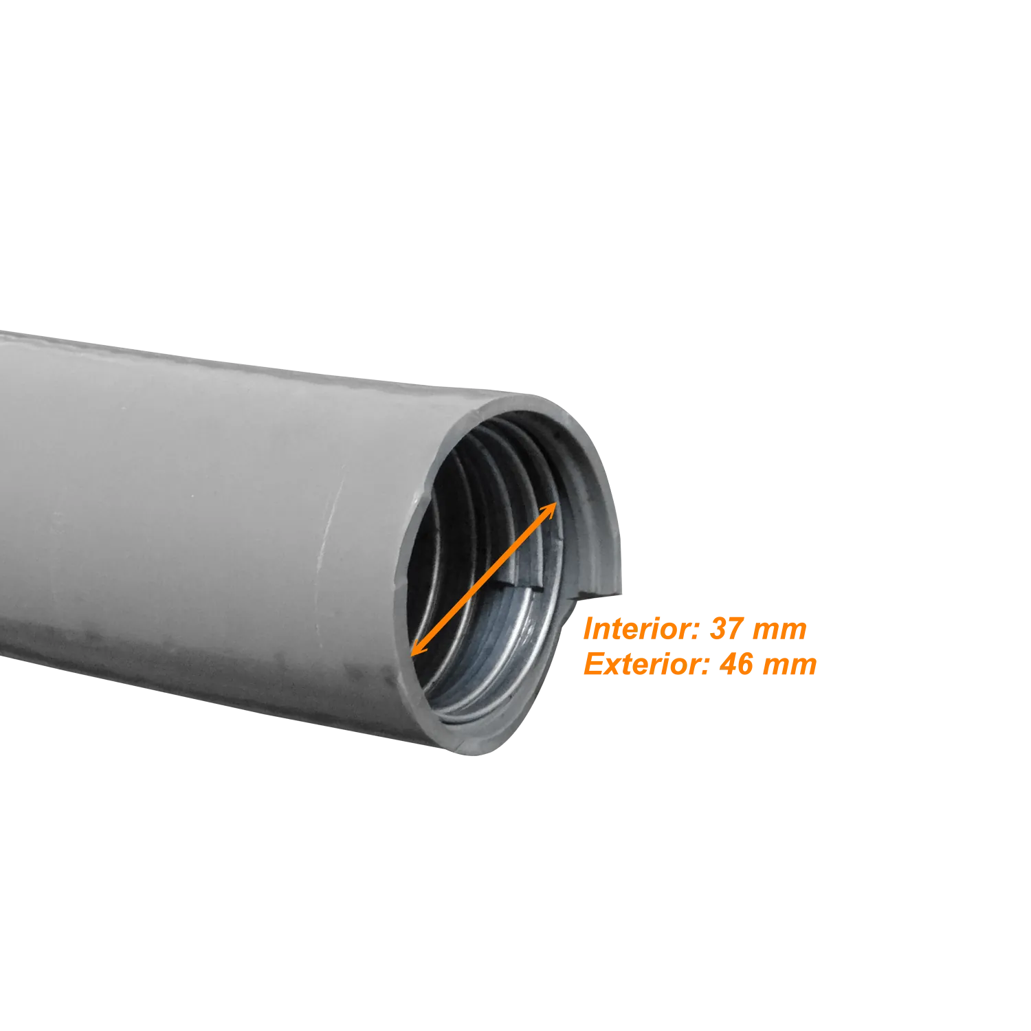 Conduit Metalico Cubierto-PVC Semi-Flex 2-Pulg 50mm Rollo-20mts  3