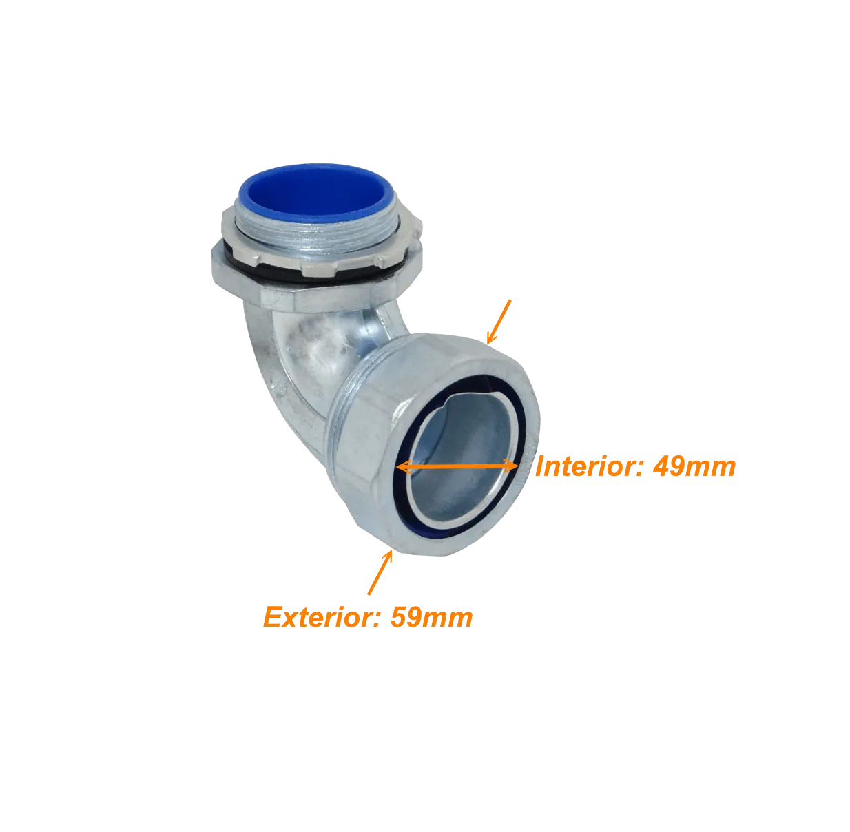 Metalico 50mm Codo Prensa Estopa para Flexible Aislacion IP65 4