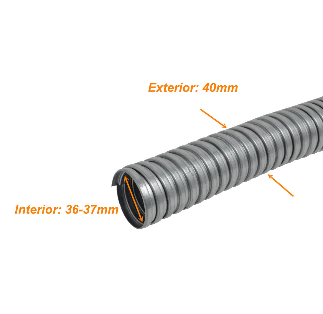 Conduit Flexible 1-1/2-Pulg Solo-Metal 40mm Rollo-30mts  2