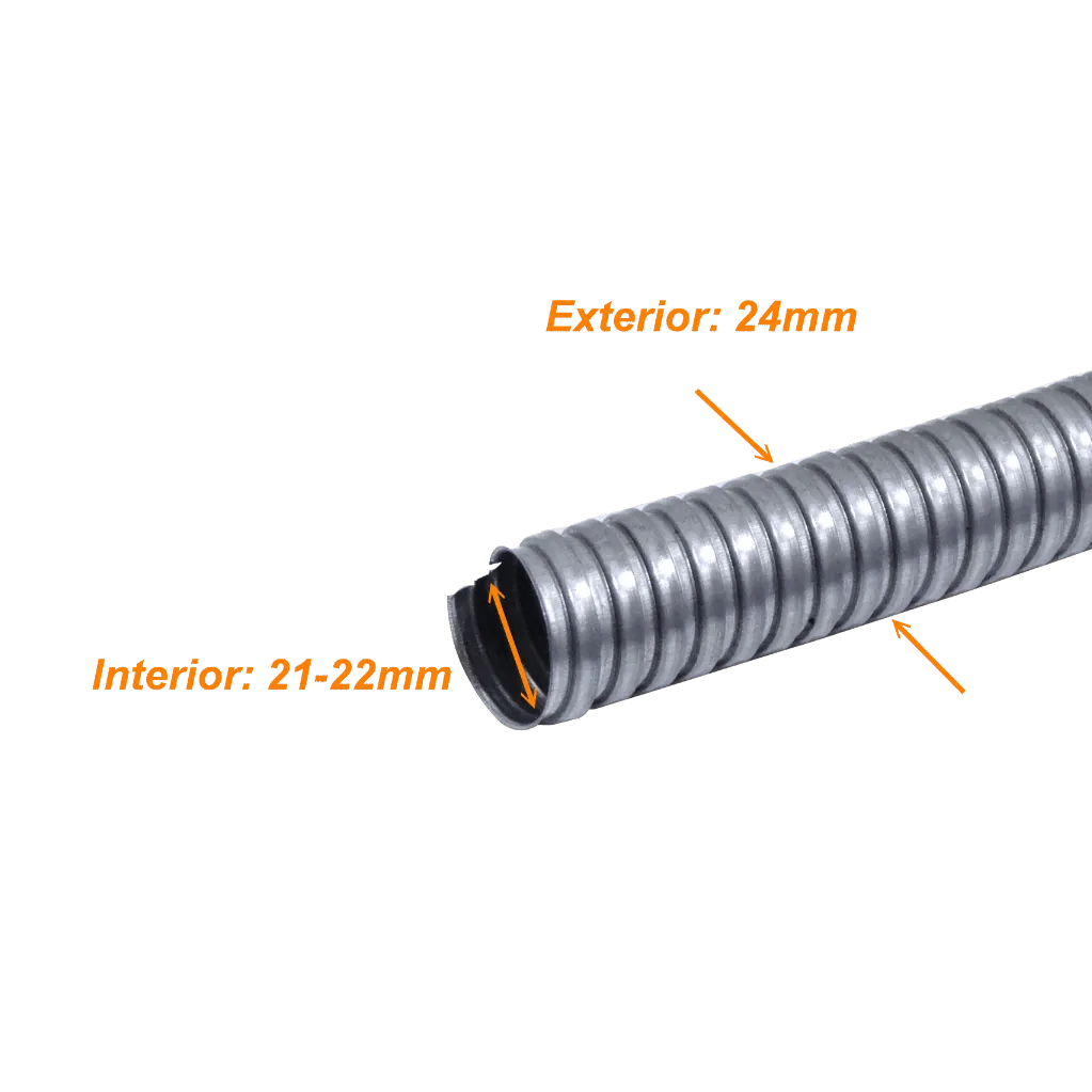 Conduit Flexible Diametros ext/int 24/22mm Solo-Metal 25mm Rollo-40mt  4
