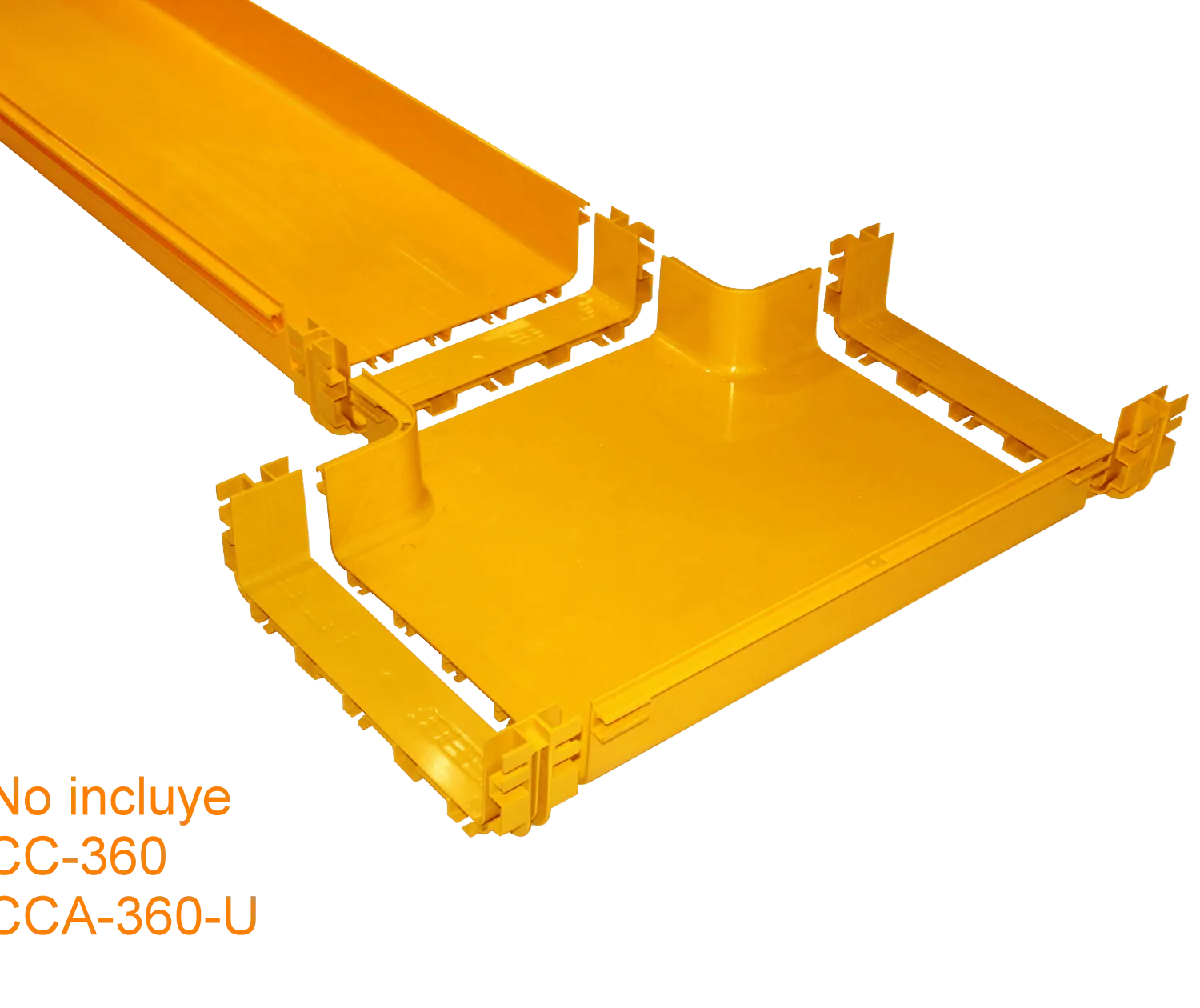 Derivacion Horizontal Tee Amarilla PC+ABS LSZH Macho 360x100mm  2
