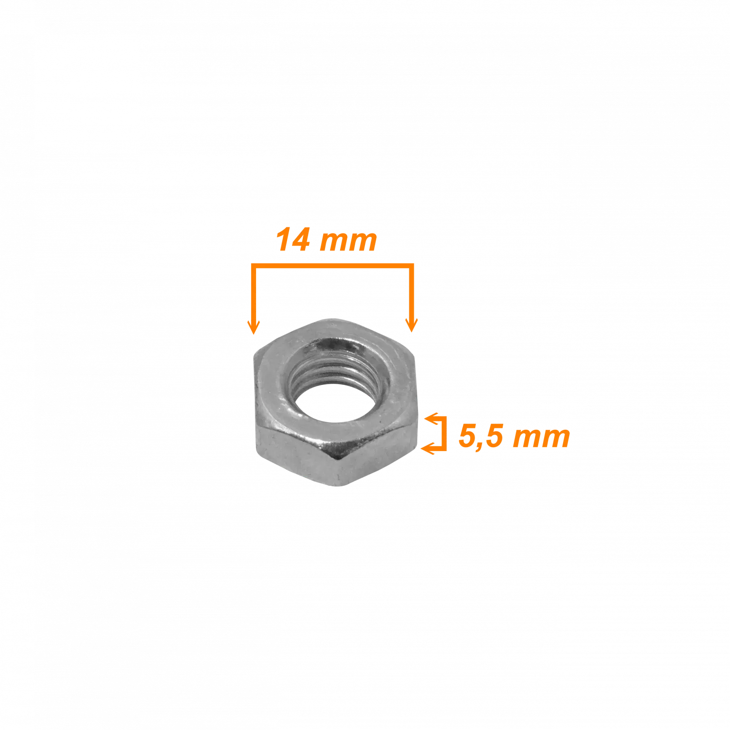 Tuerca Hexagonal-14mm alt-5,5mm 1-und compatible con Sinfin M8-230 M8  2