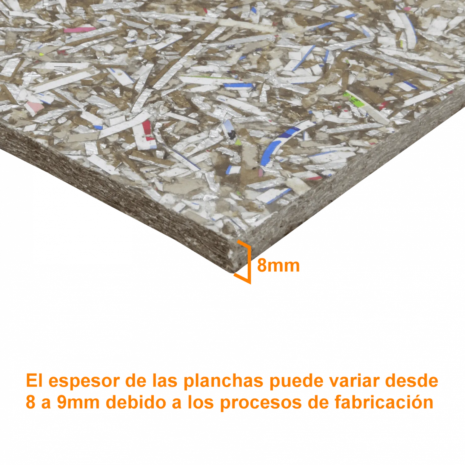 Plancha Tetrapack Reciclado 110x220cm 2,42m2 IBAPLAC 8mm-9mm 1,1x2,2m  2