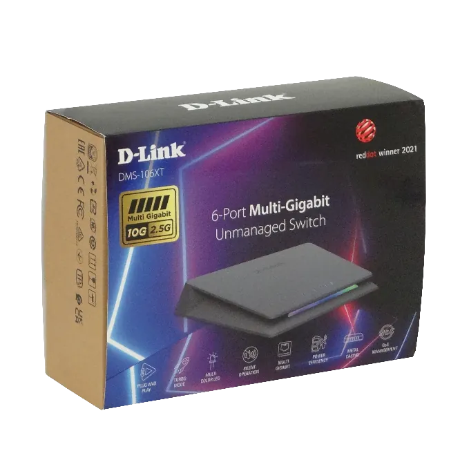 Switch D-Link DMS-106XT de 6 Puertos, Multigigabit, 45Gbps 3