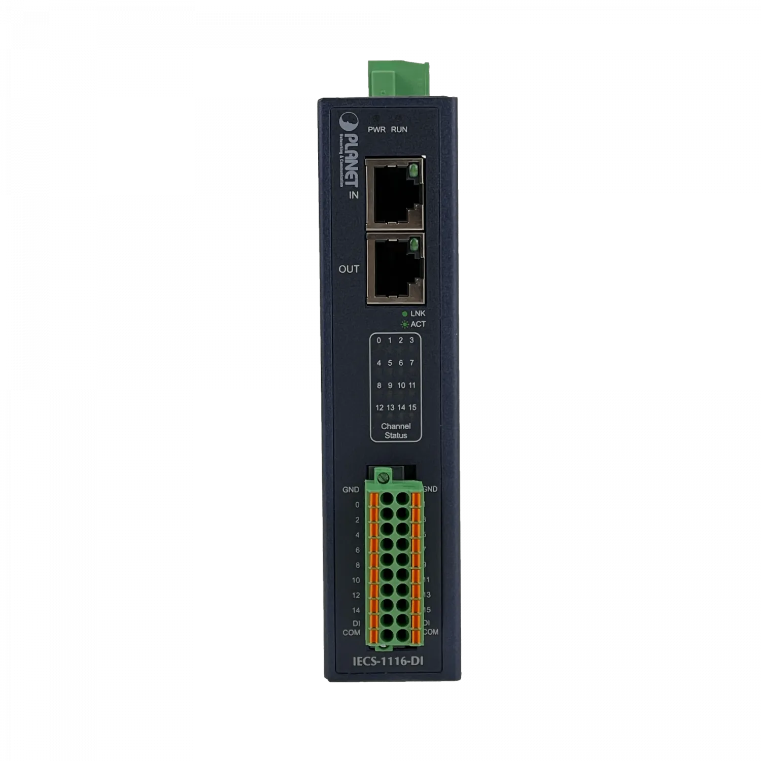 PLANET EtherCAT 16-Entradas I/O 2-RJ45 req9-48VDC 16-ch Digital Input 2