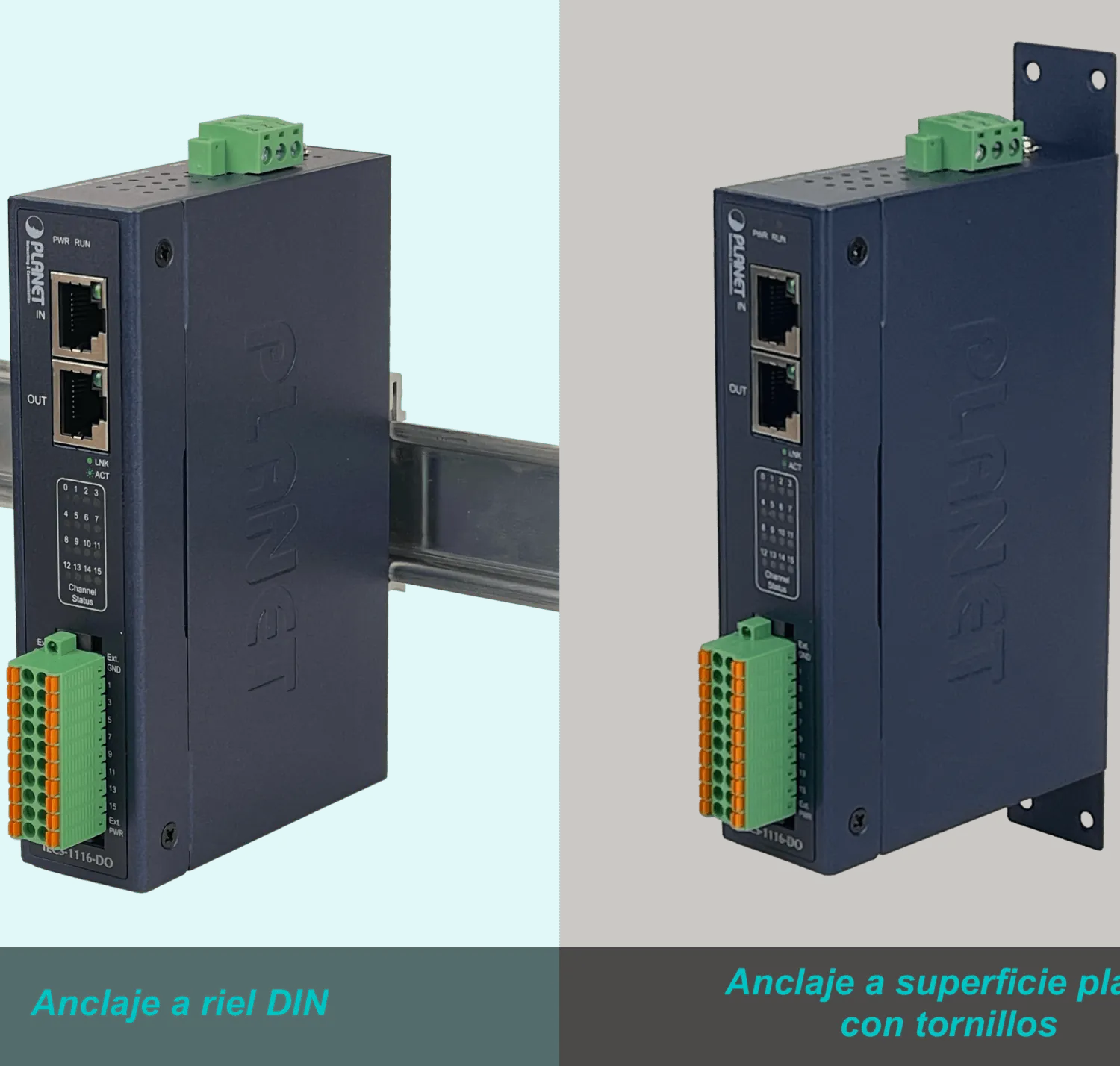 PLANET EtherCAT 16-Salidas I/O 2-RJ45 req9-48VDC 16-ch Digital Output 5