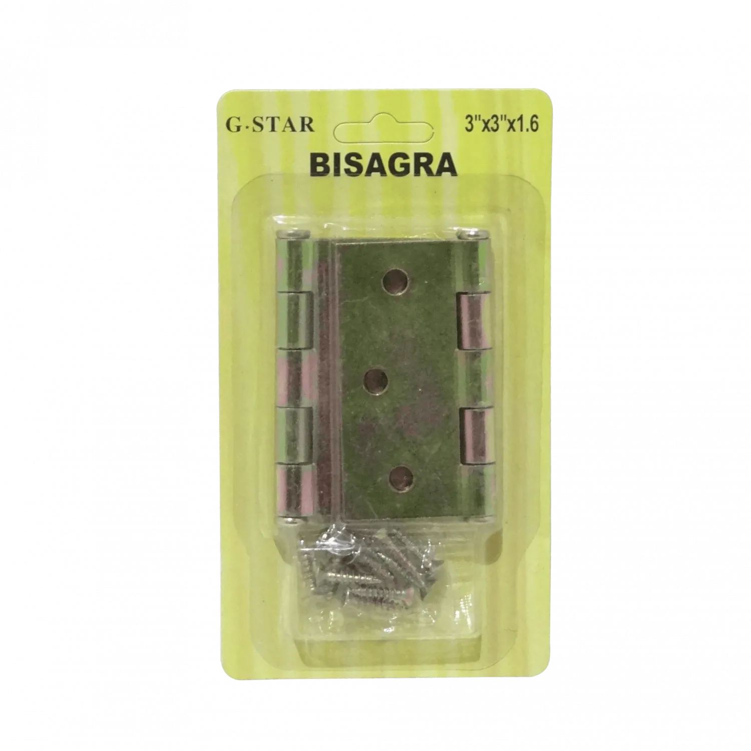 2-Bisagras 3x3-Pulg x1,6 3-Tornillos inc-12-Tornillos 76x76mm 2