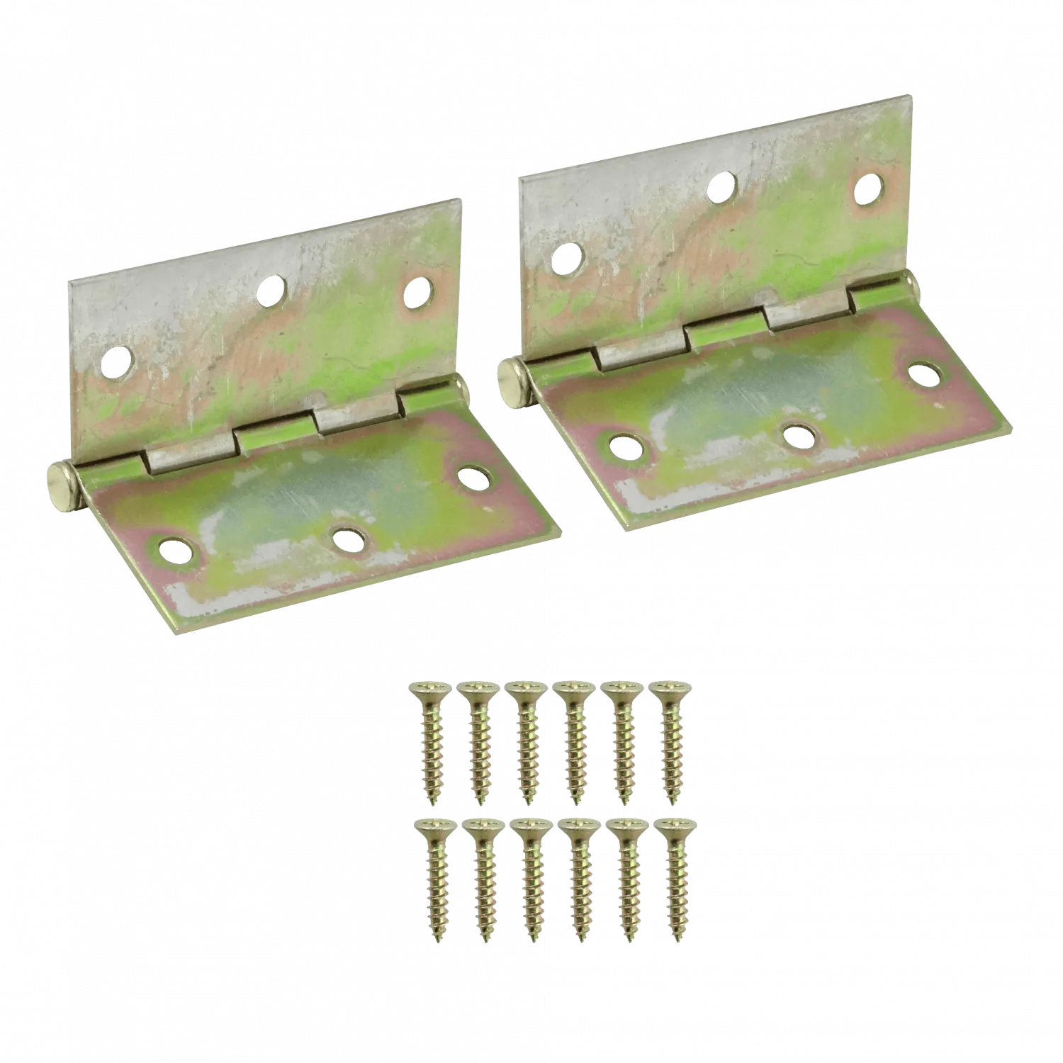 2-Bisagras 3,5x3,5-Pulg x2,0 3-Tornillos inc-12-Tornillos 89x89mm 3