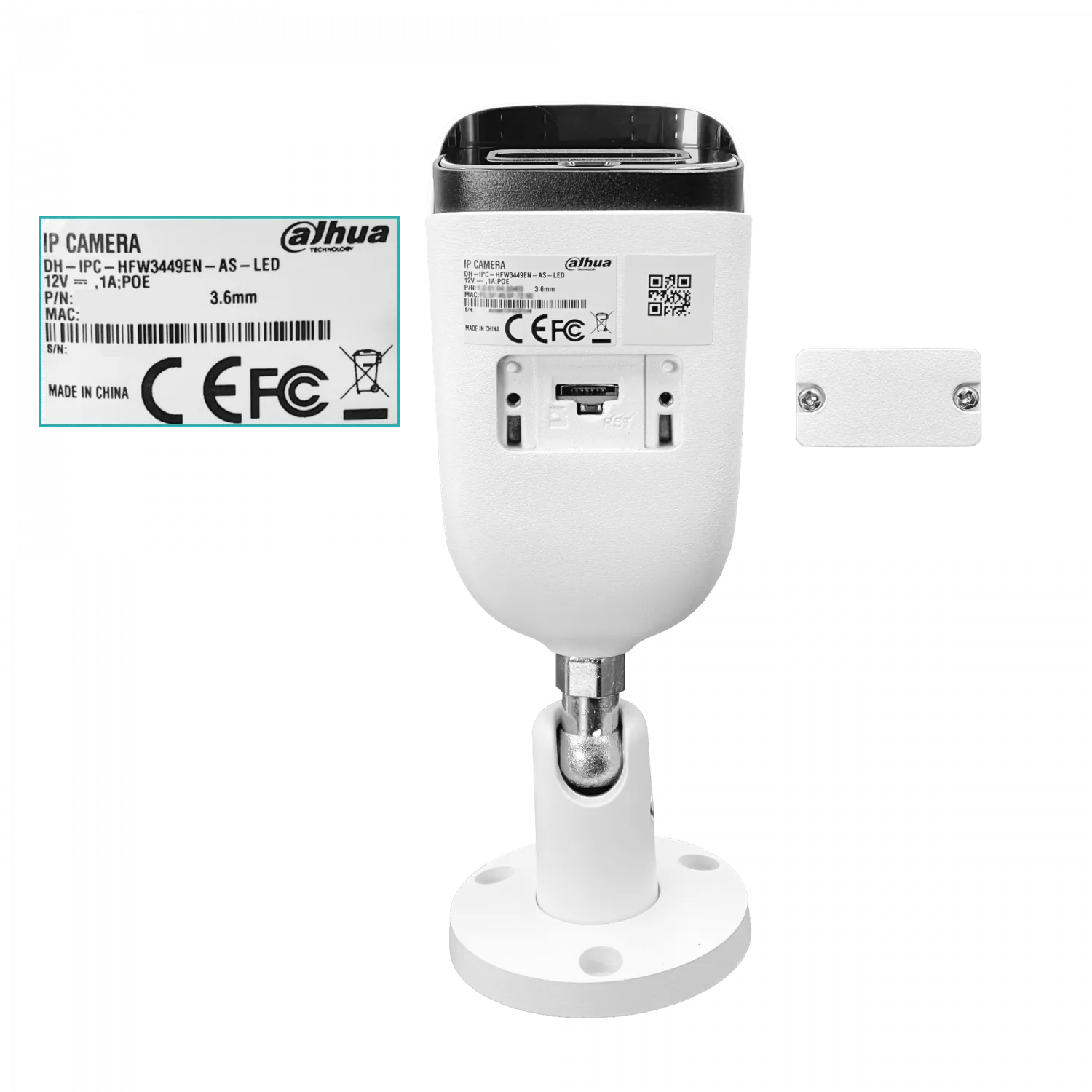 Cámara Bala Dahua 4MP Full Color 3.6mm PoE IR30m IP67 MicroSD SMD WizSense 5