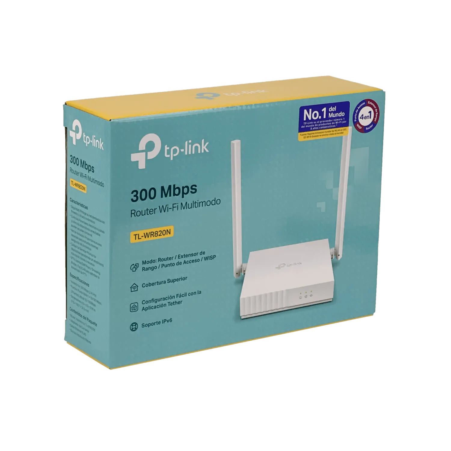 Router TP-Link TL-WR820N - 300 Mbps, Multimodo WiFi, Antenas: 2 fijas de 5 dBi 5