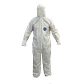 Buzo Desechable Talla L Blanco con Cierre y Gorro Polipropileno - Miniatura 2
