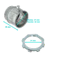 Salida de Caja con Hilo de Zinc 32mm para Conduit Metálico Rígido - LinkChip EMT32-SA - Miniatura 2