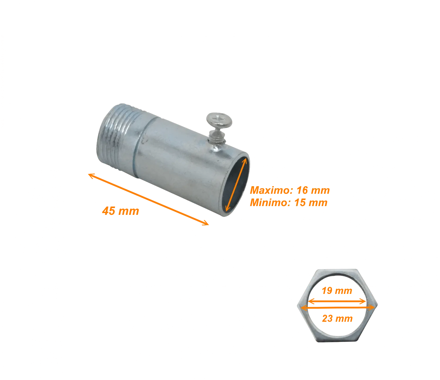 Salida Caja c/Hilo para Conduit Rigido Metalico 16mm Acero Zincado  3
