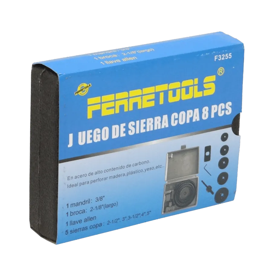 Copas Sierra Madera Juego-5un. Mandril-3/8p 64-76-89-102-127mm   3