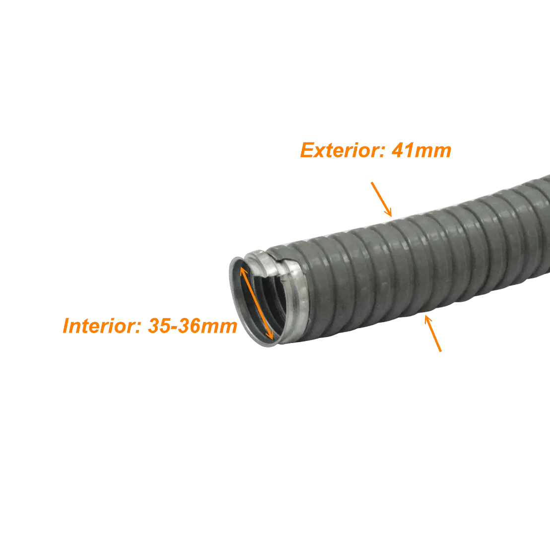 Rollo de 30m, Conduit Flexible Metálico Cubierto en PVC, 40mm (1-1/4