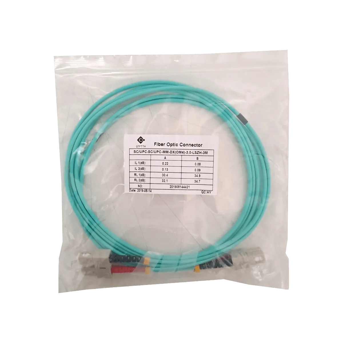  Jumper Fibra 50/125um 3,0mm LSZH 3mt SC-SC OM4 MultiModo MM Duplex 3