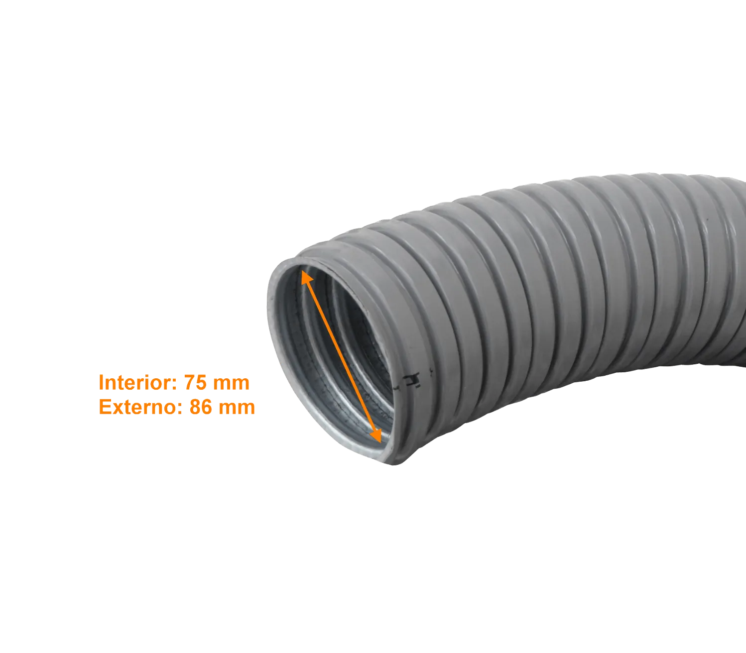 Conduit Flexible Metalico Cubierto-PVC 86mm 2