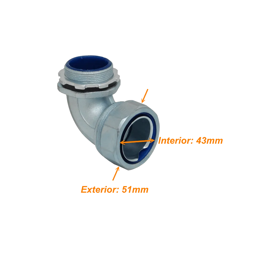 Codo Prensa Estopa para Flexible Aislacion IP65 Metalico 40mm  3
