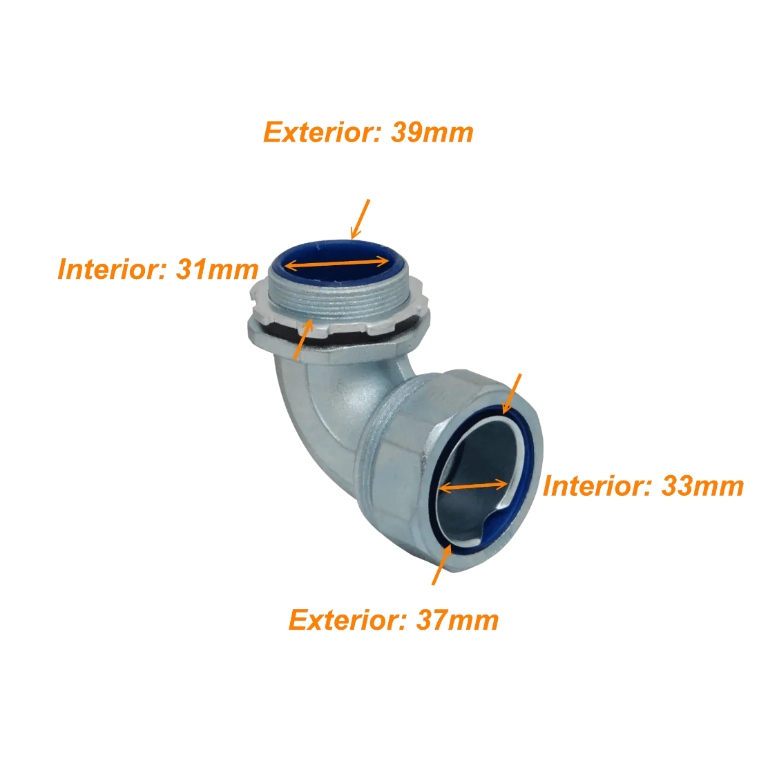 Codo Prensa Estopa para Flexible Aislacion IP65 Metalico 40mm  4