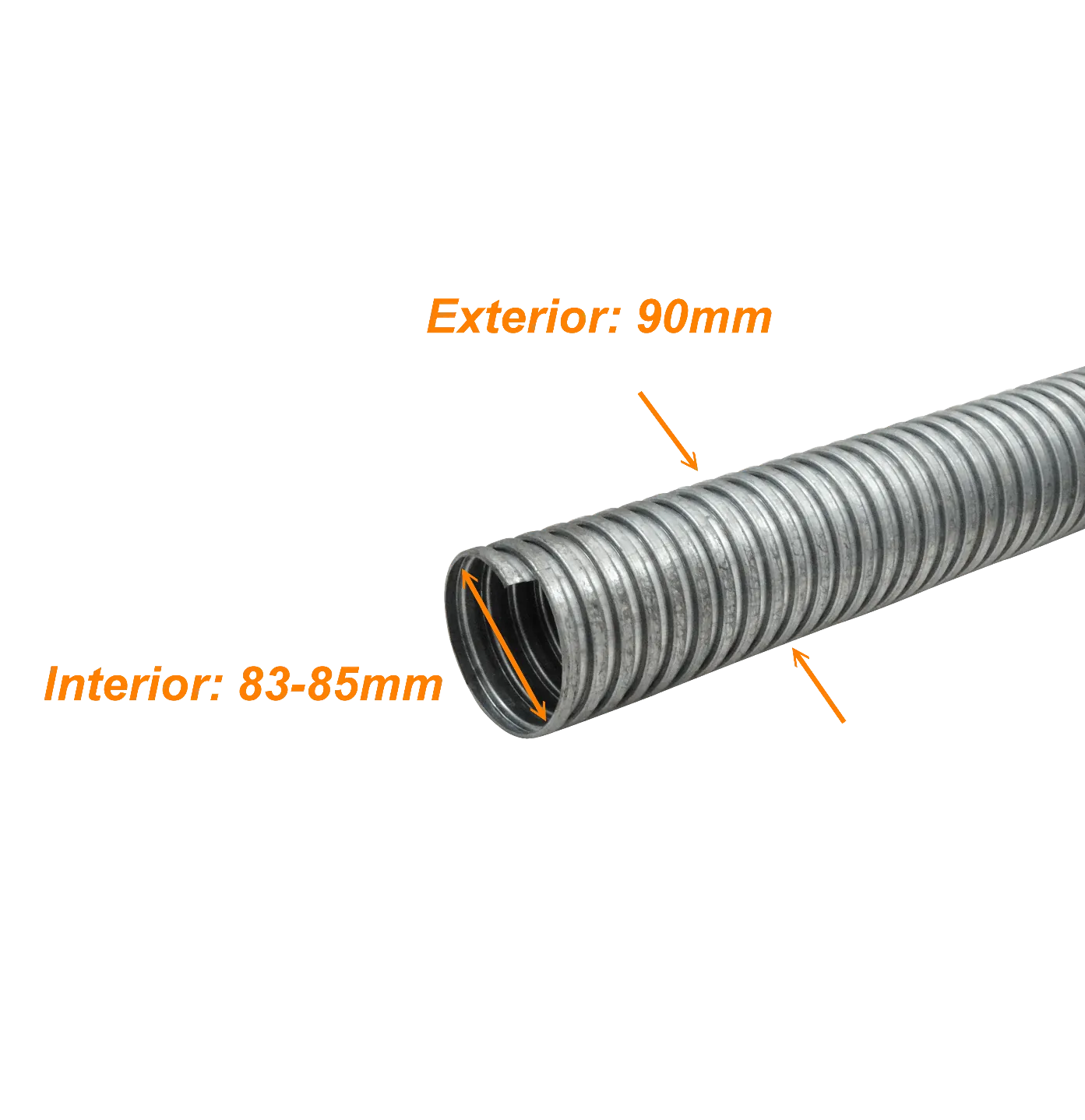 Conduit Flexible Diametros ext/int 90/84mm Solo-Metal 90mm Rollo-15mts  3